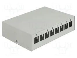 DeLOCK Panel de conexiones Keystone de 8 puertos gris de metal