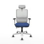 PIQUERAS Y CRESPO Silla de oficina Haches Azul marino y Blanco