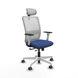 PIQUERAS Y CRESPO Silla de oficina Haches Azul marino y Blanco