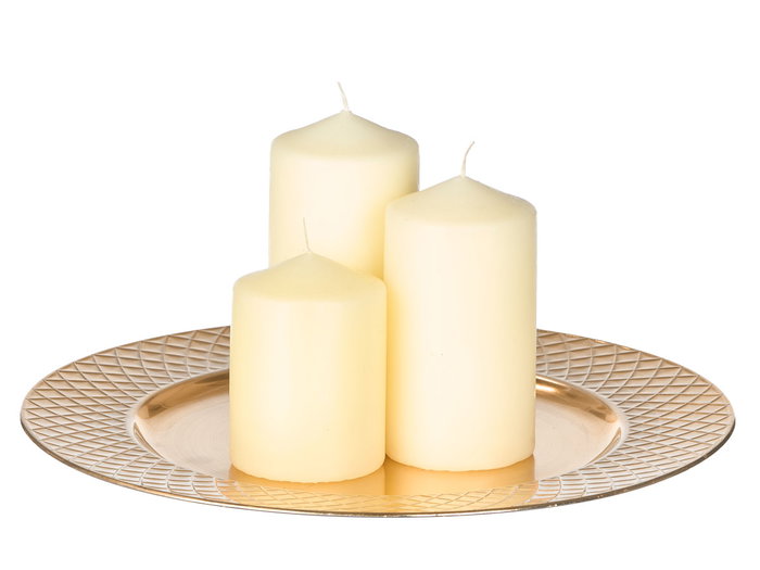 Giftdecor Portavelas Rombos Dorado 33 cm (33x33x3 cm) (Set de 24)