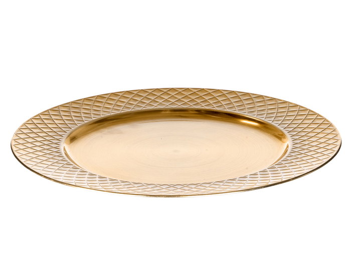 Giftdecor Portavelas Rombos Dorado 33 cm (33x33x3 cm) (Set de 24)