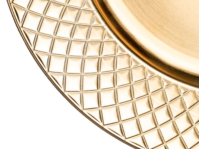 Giftdecor Portavelas Rombos Dorado 33 cm (33x33x3 cm) (Set de 24)