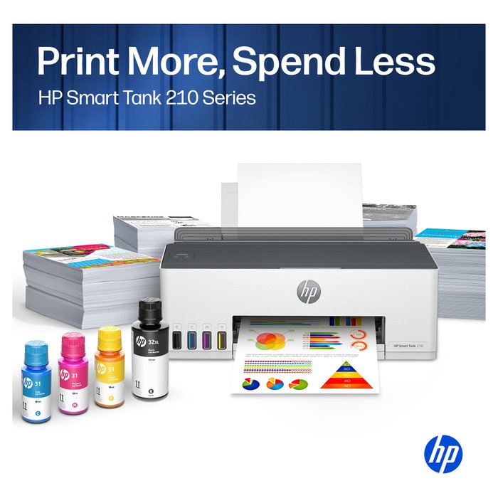 HP Smart Tank 210 Impresora Inalámbrica Color Blanco y Gris