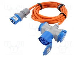 GOOBAY Prolongador de alimentación H07RN-F 3G2,5mm2 5m naranja