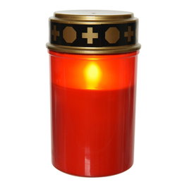 Lumineo Vela para difuntos con luz LED roja
