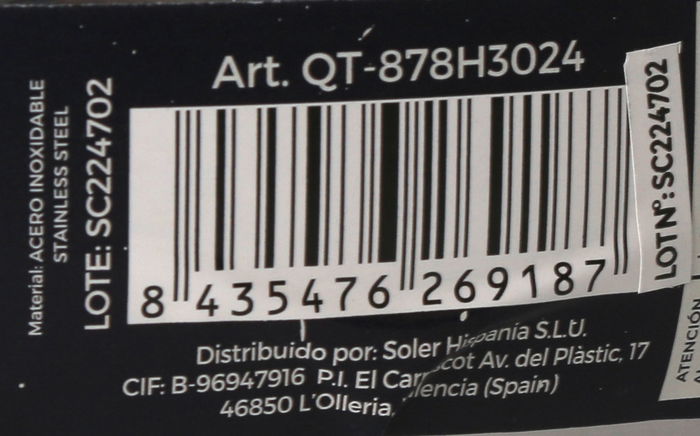 Quttin Cacerola Baja con Tapa Acero Inoxidable 24 cm 0.8 mm 2.2 L (4 Unidades)