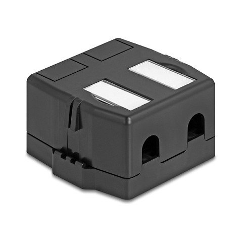 DeLOCK 85842 Keystone Leergehäuse 2 Port con base magnética, negro