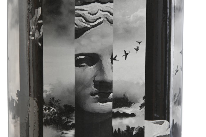 Lampara Sobremesa Item Home DKD Home Decor Multicolor Blanco 29x51x29 cm