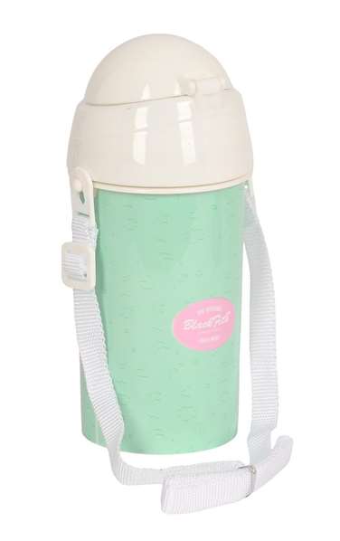 Safta Botella "Moon" 500 ml con Pajita y Apertura Automática Color Negro