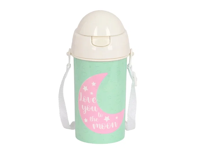 Safta Botella Blackfit8 Moon con apertura automática y pajita de 500 ml