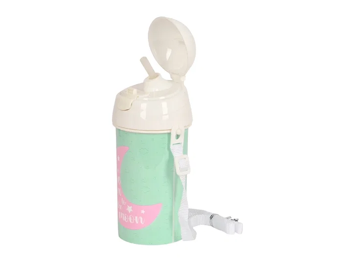 Safta Botella Blackfit8 Moon con apertura automática y pajita de 500 ml