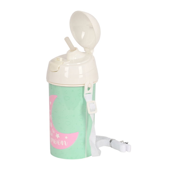 Safta Botella Blackfit8 Moon con apertura automática y pajita de 500 ml