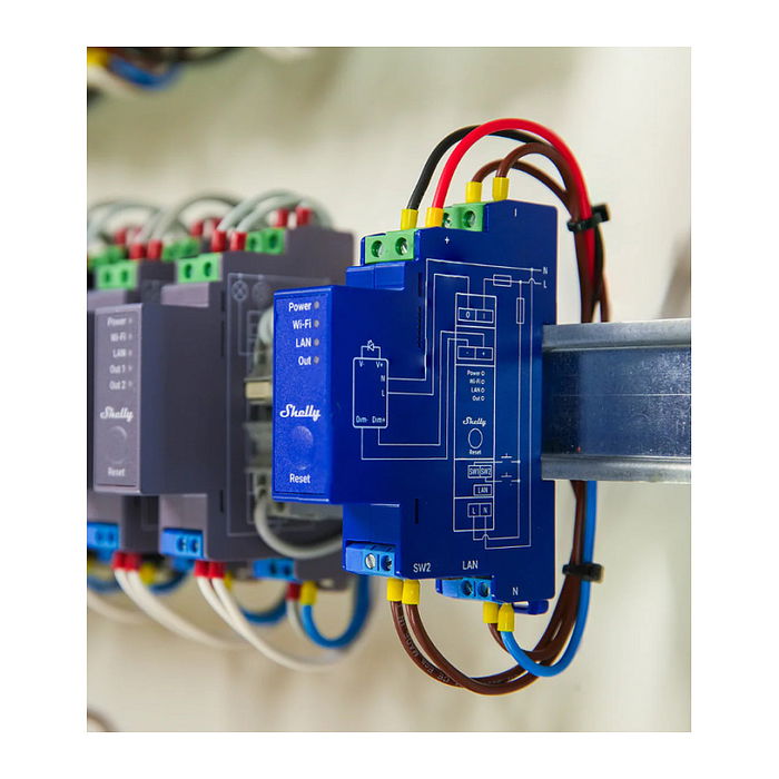 Shelly Pro Dimmer 0/1-10V PM Regulador de Intensidad WLAN LAN BT Messfunktion DIN-Rail