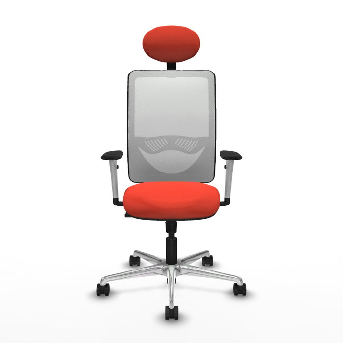PIQUERAS Y CRESPO Silla de oficina Zulema con mecanismo Sincro, Tela Naranja oscuro y Malla Blanco PIQUERAS Y CRESPO Silla de oficina Zulema con mecanismo Sincro, Tela Naranja oscuro y Malla Blanco