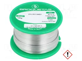 BROQUETAS Estaño Sn97Cu3 1mm 100g Bobina Sin Plomo