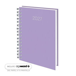 EDEUSTO Agenda Anual 2027 Premium Wire-O Tapa Dura Lila