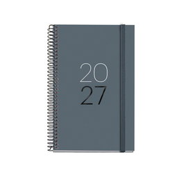 MIQUELRIUS Agenda Anual 2027 Basic Calm Espiral Tapa Extra Grafito