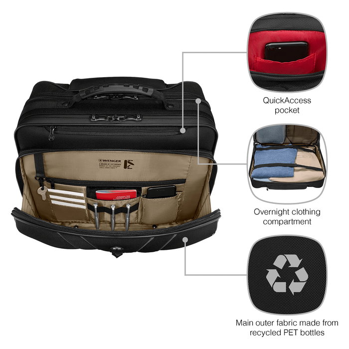 Wenger Legacy Black Series Bandolera para portátil de 15.6 pulgadas con bolsillo para tableta Negro