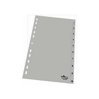 Durable 6511-10 Separador numérico con pestaña A4 Gris