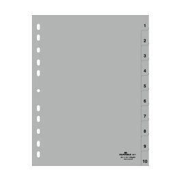 Durable 6511-10 Separador numérico con pestaña A4 Gris