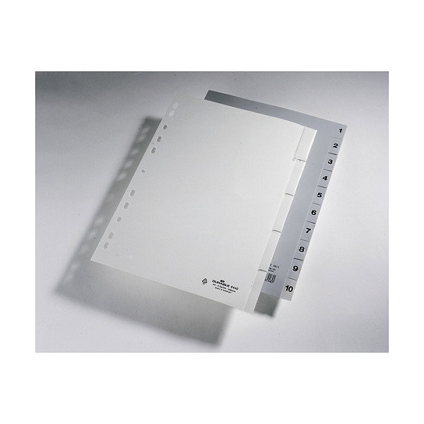 Durable 6511-10 Separador numérico con pestaña A4 Gris