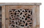 GINER Y COLOMER Mueble TV de teca blanco lavado con tallas artesanales