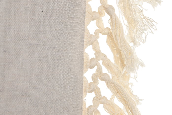 DKD Home Decor Cojin Boho 2c25 Natural Blanco Algodon 45 x 45 cm (2 Unidades)