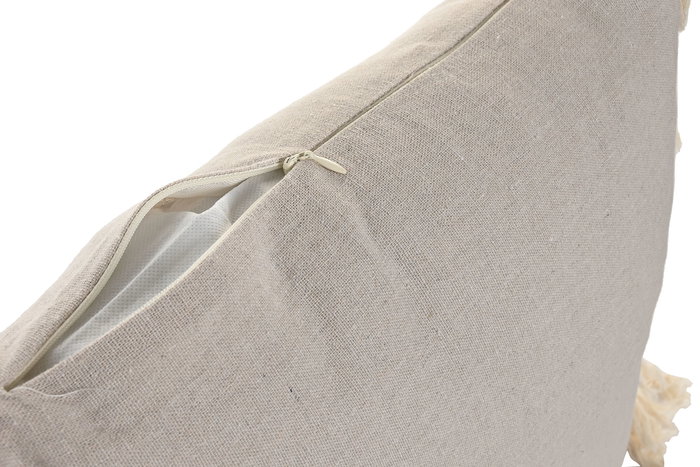 DKD Home Decor Cojin Boho 2c25 Natural Blanco Algodon 45 x 45 cm (2 Unidades)