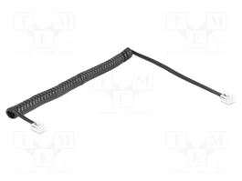 DeLOCK 90202 Cable telefónico en espiral RJ11 a RJ11 de 2 m, Negro