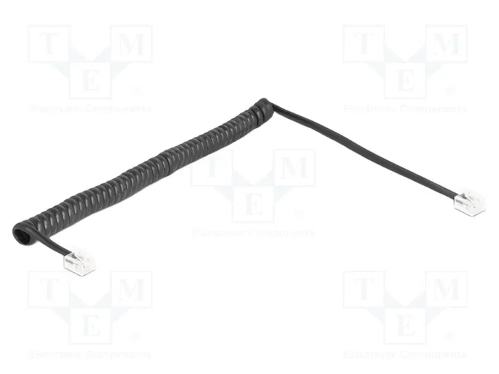 DeLOCK 90202 Cable telefónico en espiral RJ11 a RJ11 de 2 m, Negro DeLOCK 90202 Cable telefónico en espiral RJ11 a RJ11 de 2 m, Negro