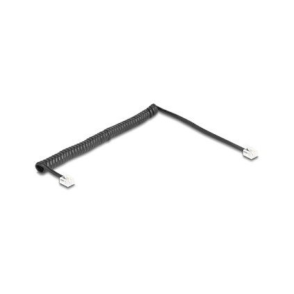 DeLOCK 90202 Cable telefónico en espiral RJ11 a RJ11 de 2 m, negro DeLOCK 90202 Cable telefónico en espiral RJ11 a RJ11 de 2 m, negro