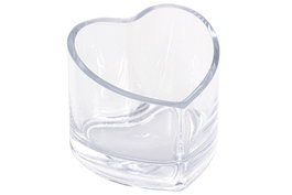 DKD Home Decor Portavelas de Cristal Corazón Transparente 12x12x10 cm