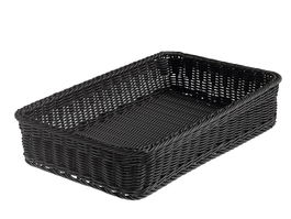 Leone Gn 1/1 Cesta Rectangular Negra 53x32,5x10 cm Apto para Alimentos Calientes y Lavavajillas