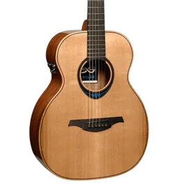 LAG Guitarra Acústica Travel A/E Blue Wave 2 Blue Wave Natural Cedro Macizo Palisandro