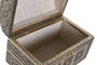 DKD Home Decor Joyero de Aluminio y Yute 25x15,5x18 Champán