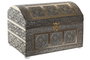 DKD Home Decor Joyero de Aluminio y Yute 25x15,5x18 Champán