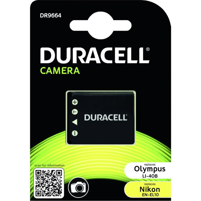 Duracell Batería de iones de litio 700 mAh para Olympus Li-40B/Nikon EN-EL10 Duracell Batería de iones de litio 700 mAh para Olympus Li-40B/Nikon EN-EL10