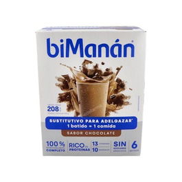 Bimanan Beslim Batido Chocolate 6 Sobres