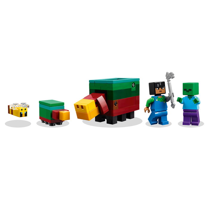 Lego 21260 El Jardín de Cerezos en Flor Minecraft con Héroe Sunny, Sniffer y Zombi, Juguete Construcción Bioma Cerezal
