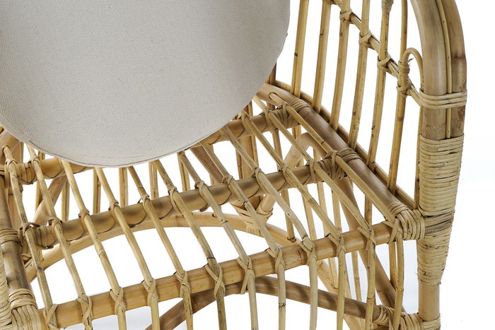 DKD Home Decor Sillón Balinés Ratán Marrón Claro 72 x 83 x 62 cm Hecho a Mano