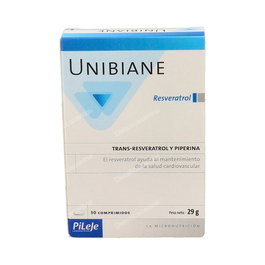 PILEJE Unibiane Resveratrol 30 Cápsulas Complemento Alimenticio Salud Cardiovascular