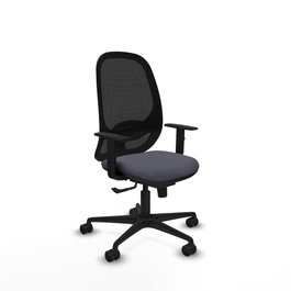 PIQUERAS Y CRESPO Silla de oficina Cilanco con mecanismo Sincro, Gris oscuro y Negro