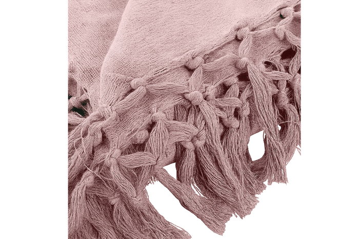 DKD Home Decor Plaid Basic colors Urban Rosa Palo Algodón/Poliéster 260 x 180 cm (2 Unidades)