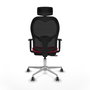 PIQUERAS Y CRESPO Silla de oficina Jorquera con mecanismo Sincro/Traslack Rojo/Negro