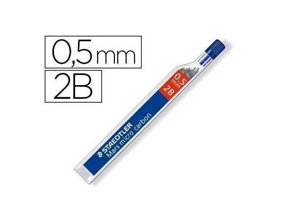 Staedtler Mars Micro Minas de Grafito 0,5 mm 2B, Tubo de 12 unidades Staedtler Mars Micro Minas de Grafito 0,5 mm 2B, Tubo de 12 unidades