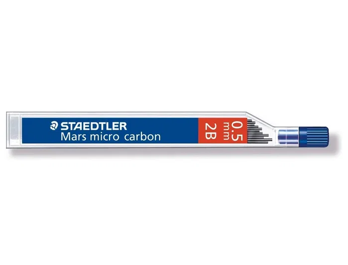 Staedtler Minas Mars Micro Grafito 0.5 mm 2B Tubo con 12 unidades