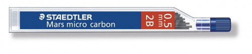 Staedtler Mars Micro Minas de Grafito 0,5 mm 2B, Tubo de 12 unidades