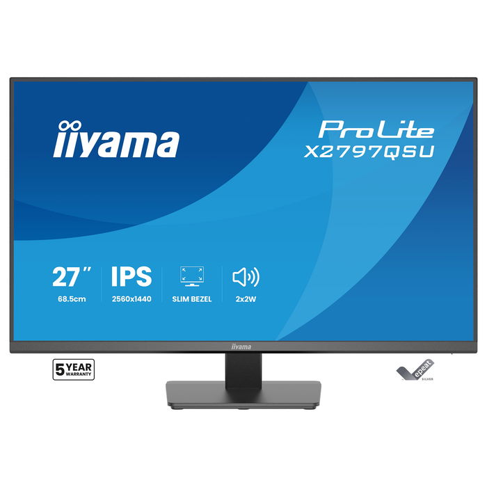 iiyama ProLite X2797QSU-B1 Monitor Gaming 27" QHD 2560x1440 IPS, 75Hz, 1ms, AMD FreeSync, Altavoces, USB-C, HDMI, DisplayPort, Negro