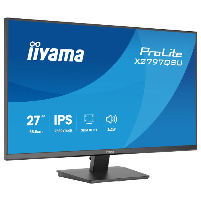 iiyama ProLite X2797QSU-B1 Monitor Gaming 27" QHD 2560x1440 IPS, 75Hz, 1ms, AMD FreeSync, Altavoces, USB-C, HDMI, DisplayPort, Negro