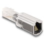 DeLOCK Adaptador antitorsión RJ10 macho a RJ10 hembra transparente/negro